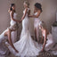 Spaghetti Straps Mermaid Satin Sequins Long Custom Bridesmaid Dresses , MRB0051