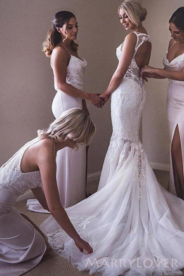 spaghetti strap mermaid bridesmaid dress Simple Mermaid periwinkle bridesmaid dresses with Spaghetti Straps, Backless Design, Bow Knot, and Customizable Maid of Honor Gown for Wedding