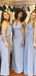 Mismatched Grey Chiffon Cheap Long Custom Bridesmaid Dresses , MRB0053