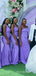 Mismatched Purple Mermaid One Shoulder Cheap Long Custom Bridesmaid Dresses , MRB0059