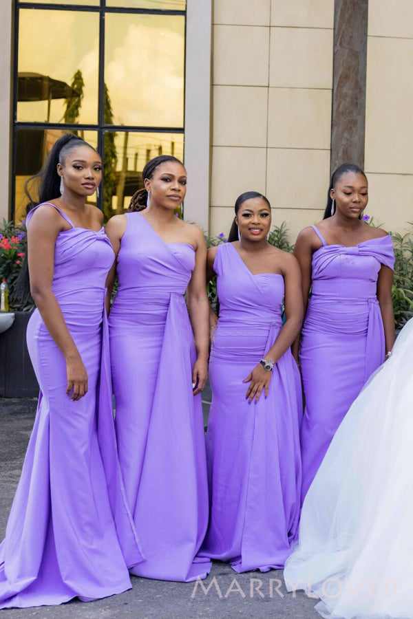 discount purple bridesmaid dresses Awesome Long Mismatched Tulle Bohemian Purple Bridesmaid Dresses | Romantic Convertiable Bridesmaid Dresses