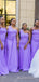 Mismatched Purple Mermaid One Shoulder Cheap Long Custom Bridesmaid Dresses , MRB0059