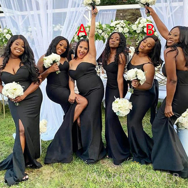 Mismatched Black Mermaid Sweetheart Cheap Long Custom Bridesmaid Dress MarryLover Mismatched Black Mermaid Sweetheart Cheap Long Custom Bridesmaid Dress MarryLover