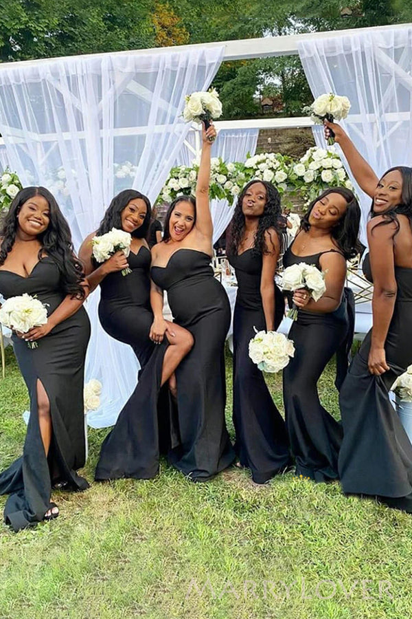 Mismatched Black Mermaid Sweetheart Cheap Long Custom Bridesmaid Dresses , MRB0080 Mismatched Black Mermaid Sweetheart Cheap Long Custom Bridesmaid Dresses , MRB0080