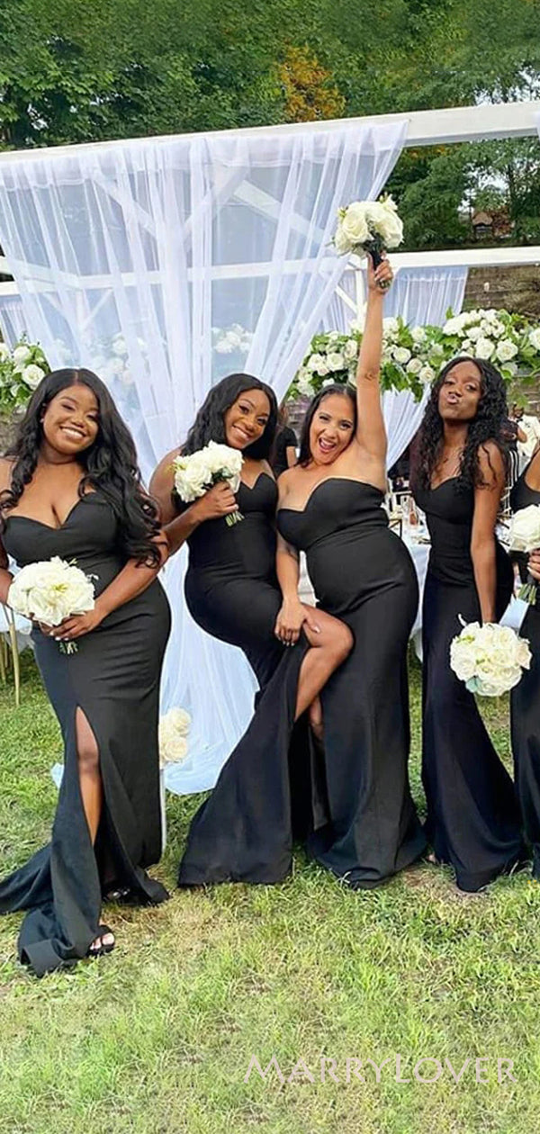 Mismatched Black Mermaid Sweetheart Cheap Long Custom Bridesmaid Dresses , MRB0080 Mismatched Black Mermaid Sweetheart Cheap Long Custom Bridesmaid Dresses , MRB0080