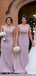 Mermaid V-neck Dusty Purple Custom Appliques Long Custom Bridesmaid Dresses, MRB0111