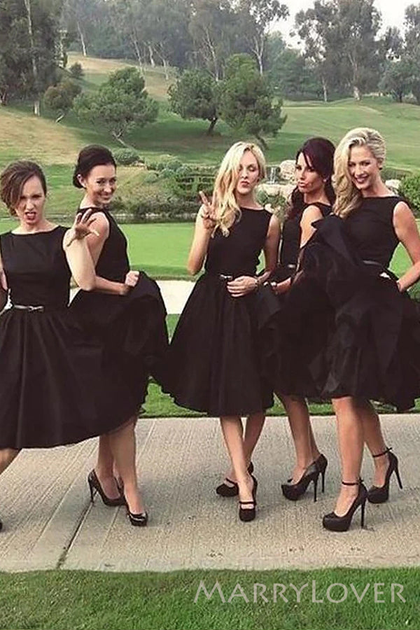 A-line Black Short Custom Bridesmaid Dresses, MRB0133 MarryLover A-line Black Short Custom Bridesmaid Dresses, MRB0133 MarryLover