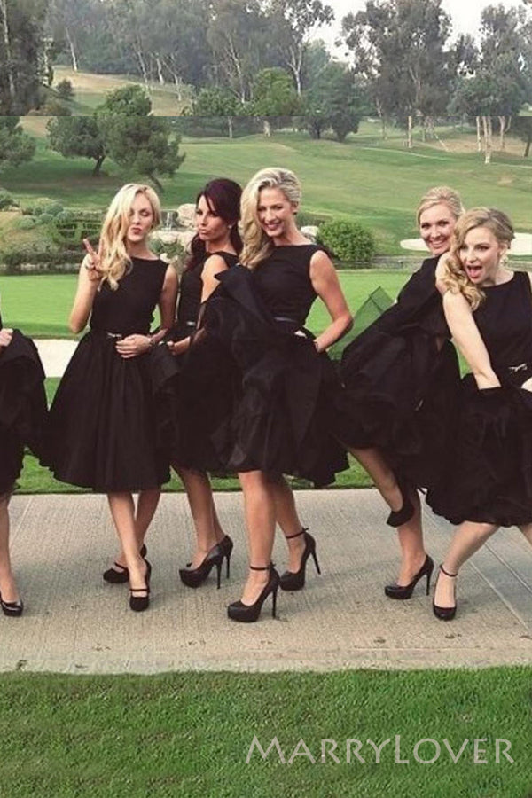 A-line Black Short Custom Bridesmaid Dresses, MRB0133 MarryLover A-line Black Short Custom Bridesmaid Dresses, MRB0133 MarryLover