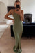 Simple One Shoulder Mermaid Satin Long Custom Bridesmaid Dresses, MRB0138