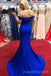 Royal Blue Satin Mermaid Long Custom Sweetheart Bridesmaid Dresses, MRB0139