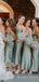 Mismatched Satin Spaghetti Straps Mermaid Long Custom Bridesmaid Dresses, MRB0152