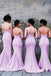 Popular Mermaid Spaghetti Straps Lilac Long Cheap Custom Bridesmaid Dresses, MRB0159
