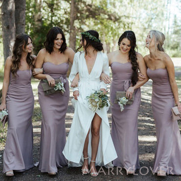 Sweetheart Dusty Purple Mermaid Long Cheap Custom Bridesmaid Dresses, MRB0164
