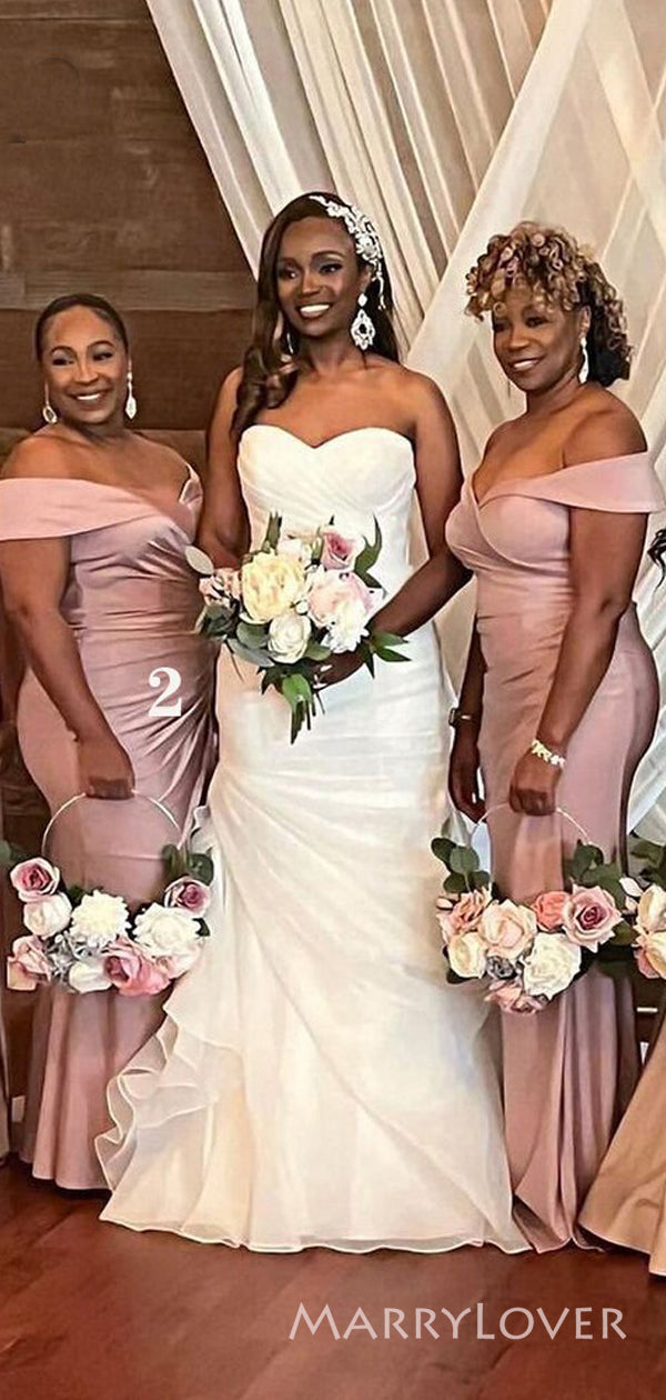 Mismatched Satin Mermaid Long Cheap Custom Bridesmaid Dresses, MRB0188 MarryLover Mismatched Satin Mermaid Long Cheap Custom Bridesmaid Dresses, MRB0188 MarryLover