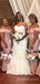 Mismatched Satin Mermaid Long Cheap Custom Bridesmaid Dresses, MRB0188