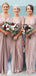 Mermaid V-neck Long Cheap Custom V-back Bridesmaid Dresses, MRB0194