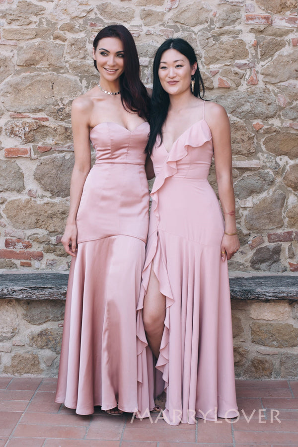 Mismatched Mermaid Satin Chiffon Long Custom Bridesmaid Dresses, MRB02 MarryLover Mismatched Mermaid Satin Chiffon Long Custom Bridesmaid Dresses, MRB02 MarryLover