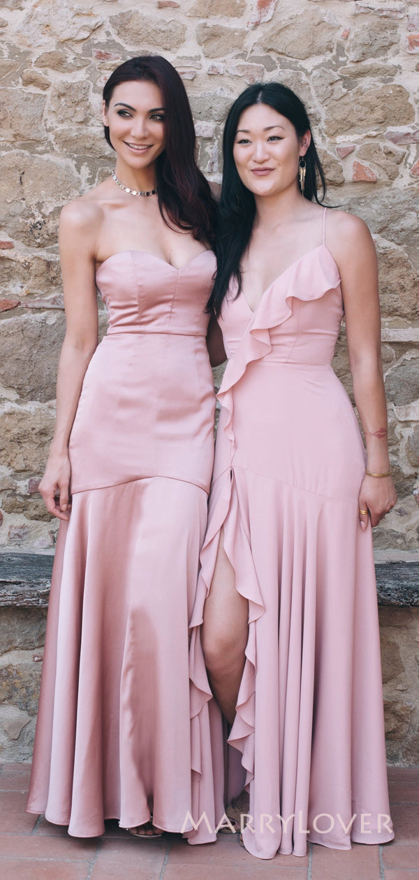 Mismatched Mermaid Satin Chiffon Long Custom Bridesmaid Dresses, MRB02 MarryLover Mismatched Mermaid Satin Chiffon Long Custom Bridesmaid Dresses, MRB02 MarryLover