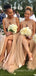 Mismatched Tulle Appliques A-line Long Cheap Bridesmaid Dresses, MRB0212