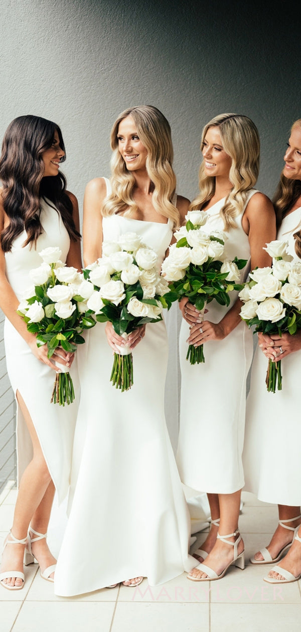 mismatched white bridesmaid dresses Mismatched Bridesmaid Dresses