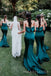 Strapless Satin Mermaid Long Cheap Custom Bridesmaid Dresses, MRB0245