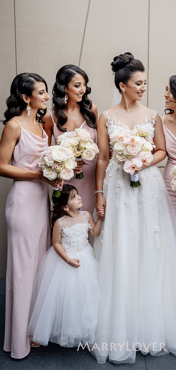 Simple Pink Mermaid Long Custom Cowl-neck Bridesmaid Dresses, MRB0263 Simple Pink Mermaid Long Custom Cowl-neck Bridesmaid Dresses, MRB0263
