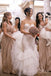 Sparkly V-neck Sequins Long Custom Bridesmaid Dresses, MRB0264
