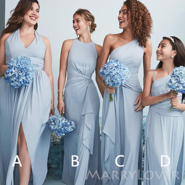dusty blue mismatched bridesmaid dresses Dusty Blue Bridesmaid Dresses Starting at $69Azazie