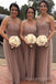 A-line Tulle One Shoulder Long Cheap Custom Bridesmaid Dresses, MRB0324