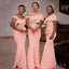 Mermaid Pink Long Cheap Custom Pretty Bridesmaid Dresses, MRB0332