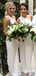 Popular White Jersey Mermaid  Long Custom One Shoulder Bridesmaid Dresses, MRB0114