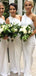 Popular White Jersey Mermaid  Long Custom One Shoulder Bridesmaid Dresses, MRB0114