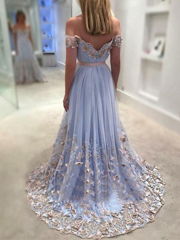 A-line Off Shoulder Applique Evening Party Dresses, Sweet 16 Prom Dres MarryLover A-line Off Shoulder Applique Evening Party Dresses, Sweet 16 Prom Dres MarryLover
