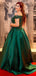 A-line Lace Off Shoulder Cheap Evening Prom Dresses, Long Prom Dresses, OL097
