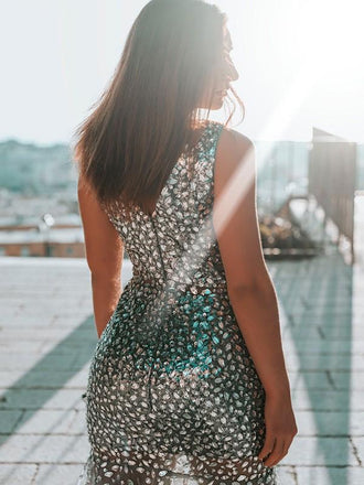 Mermaid Sleeveless Round Neck Evening Prom Dresses, Cheap Prom Dresses, OL096