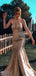 Mermaid Halter Sleeveless Cheap Evening Prom Dresses, Long Prom Dresses, OL078