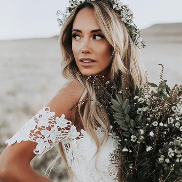 Mermaid Off-shoulder Full Lace Long Wedding dresses With Train, WD0416