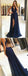 A-Line Deep V-Neck Open-back High Split Chiffon Prom Dresses With Train, PD0126