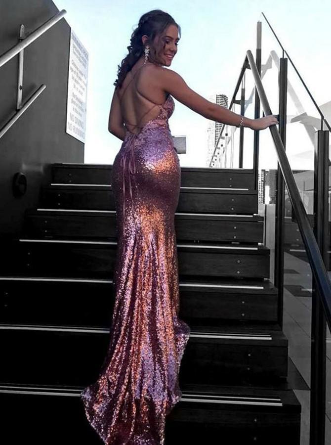 Mermaid Spaghetti Straps Lace up Back Sequins Long Prom Dresses, PD054 MarryLover Mermaid Spaghetti Straps Lace up Back Sequins Long Prom Dresses, PD054 MarryLover