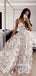 Beautiful A-line Applique Spaghetti Straps Sleeveless Long Prom Dresses, OL060