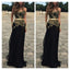 Black Goledn Sweet Heart Cheap Floor Length Prom Dresses, BG51168