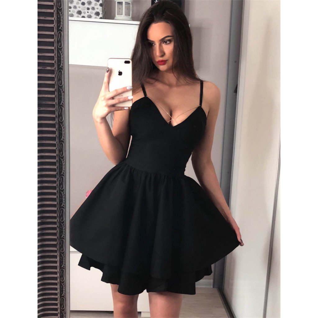Spaghetti Straps V-neck Simple Sexy Short Cheap Homecoming Dresses, HD MarryLover Spaghetti Straps V-neck Simple Sexy Short Cheap Homecoming Dresses, HD MarryLover