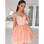 Newest Long Sleeves Lace Appliques Top Zipper Back Short Homecoming Dresses, HD0479