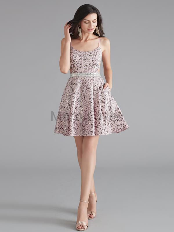 freshman homecoming dresses Cheap Modest Spaghetti Straps High-Low Blush Lace Prom Homeco SposaBridal line tulle on tulle skirt adorned in lovely appliques Royal Blue Short Homecoming Dress