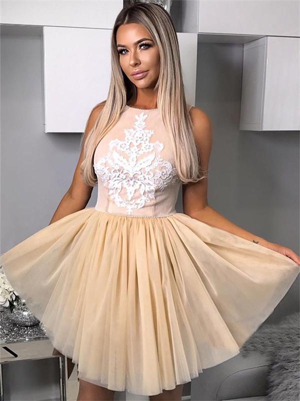 Round Neck A-line Sleeveless Appliques Homecoming Dresses, HD0511 MarryLover Round Neck A-line Sleeveless Appliques Homecoming Dresses, HD0511 MarryLover
