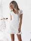 Sheath V-neck Short Sleeves See-though Lace Homecoming Dresses, HD0535