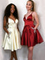 Spaghetti Straps V-neck Beading Homecoming Dresses With Pockets, HD0533