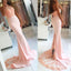 Blush Pink Halter Mermaid Sexy Lace Long Bridesmaid Dresses, BG51550 - Bubble Gown