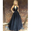 Black Deep V Neck Sexy Simple Cheap Long Party Prom Dresses, BG51564