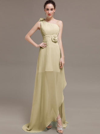 One Shoulder Flowers Bridesmaid Dresses
